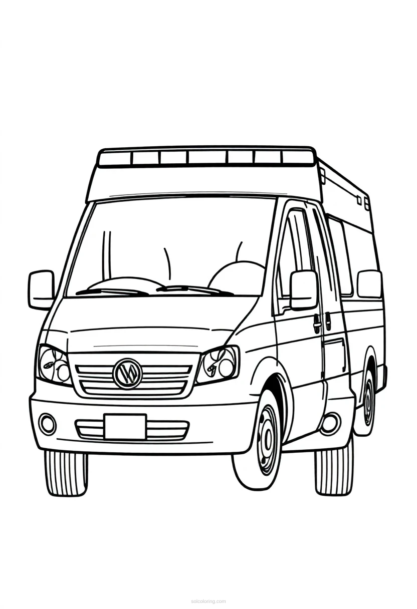 Ambulance coloring page for kids