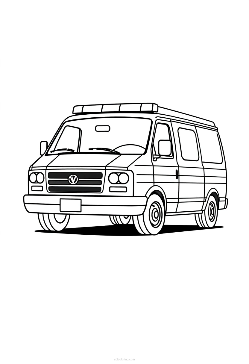 Ambulance coloring page for kids