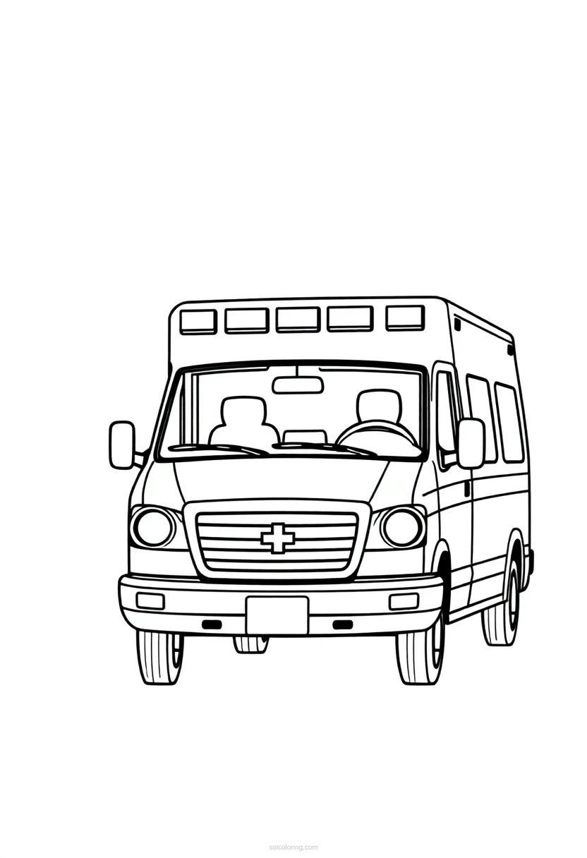 Ambulance coloring page for kids