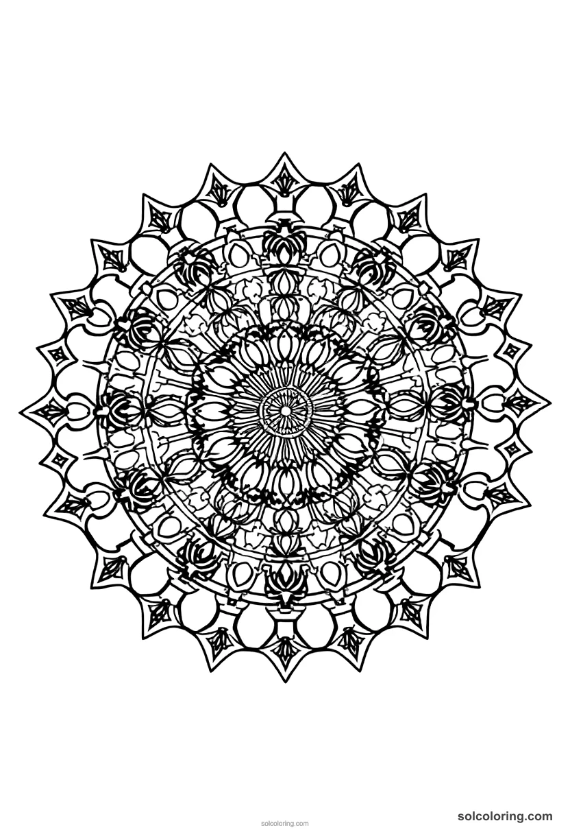 Mandala American Civil War Battlefield Camp mandala coloring page for kids
