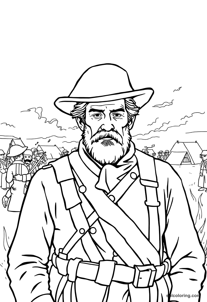American Civil War Battlefield Camp coloring pages