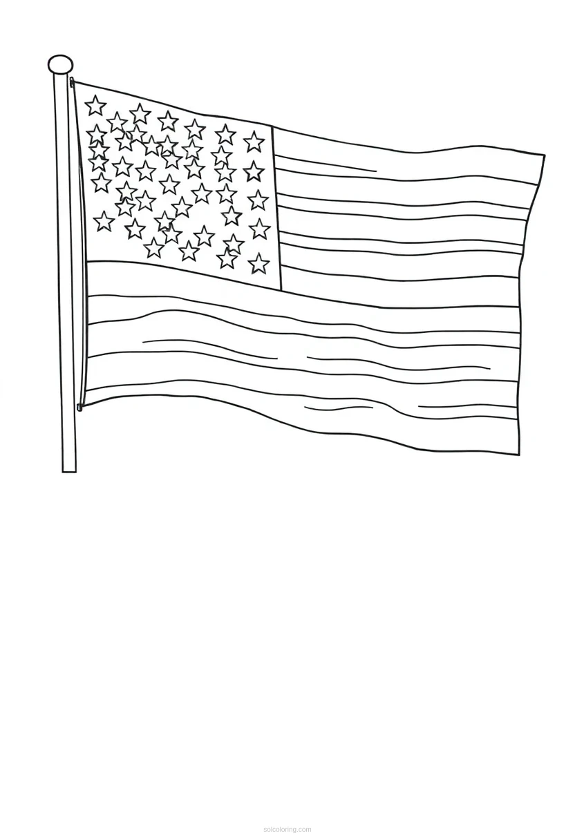 American Flag coloring page for kids