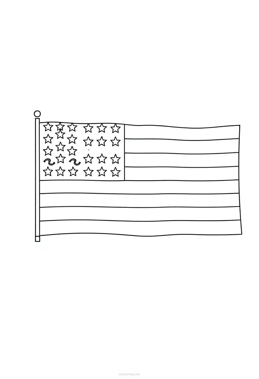 American Flag coloring page for kids