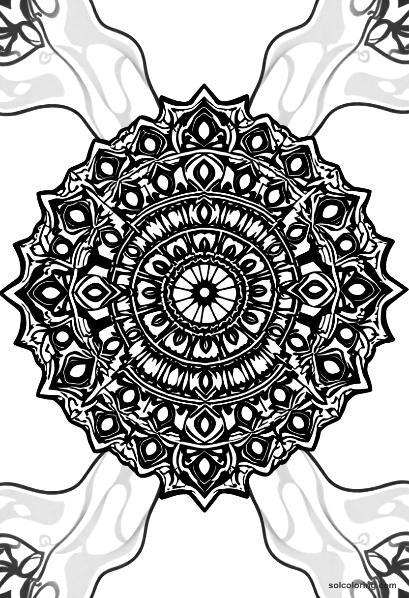 Mandala Ancient Athenian Democracy Assembly coloring page, free printable mandala style