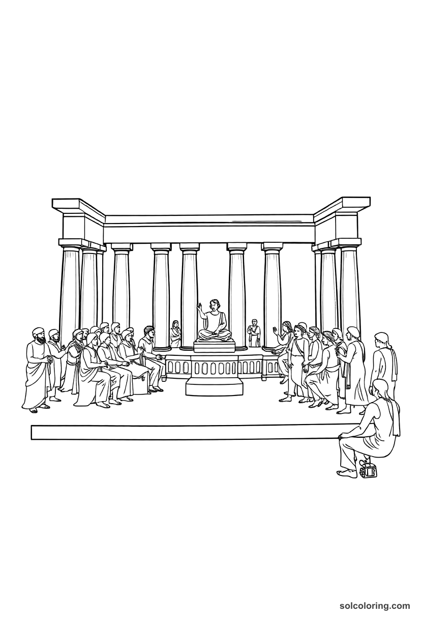 Ancient Athenian Democracy Assembly coloring pages