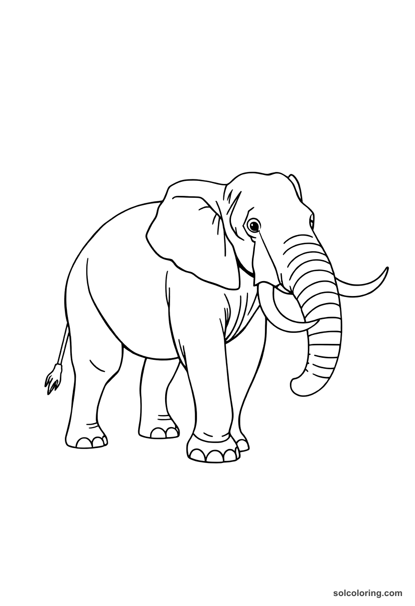 Simple Ancient Carthaginian War Elephant Training coloring page, free printable simple style
