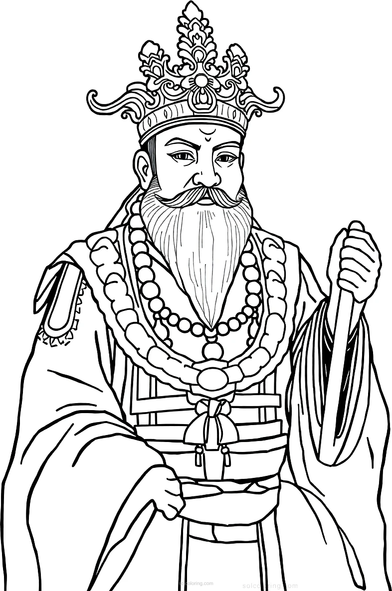 Ancient Chinese Emperor coloring page for kids