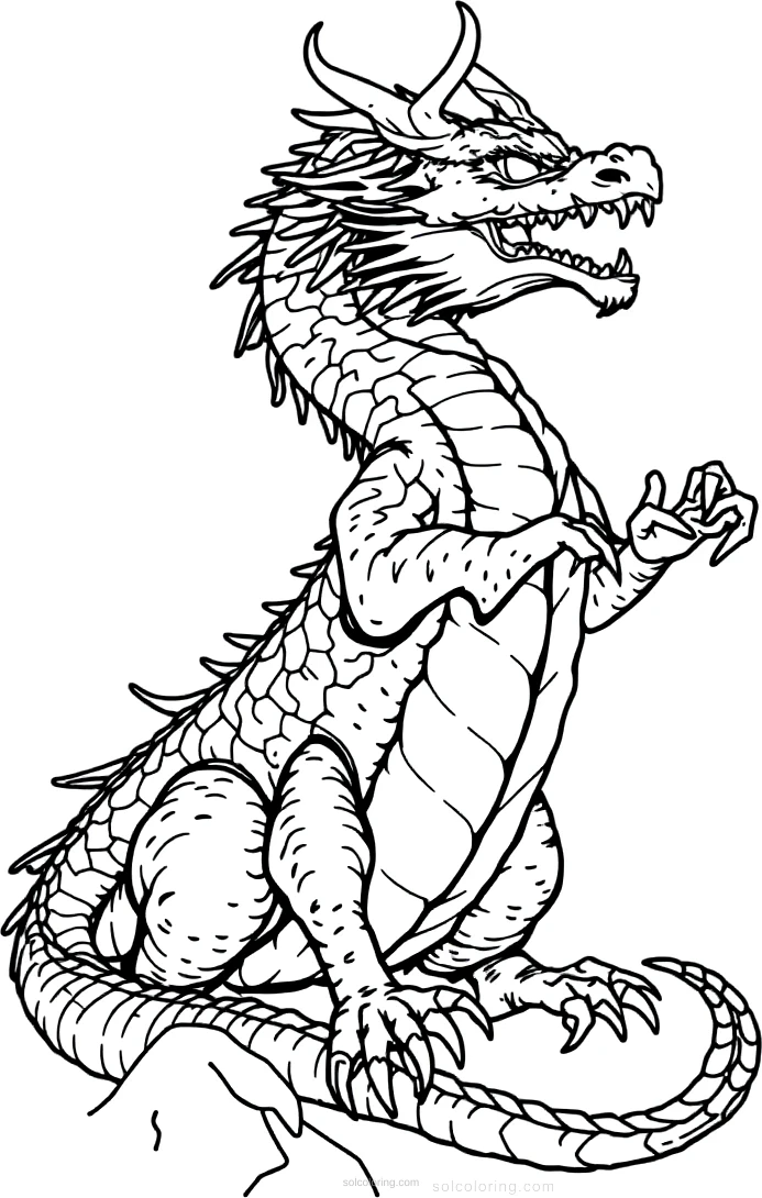 Ancient Dragon coloring page for kids