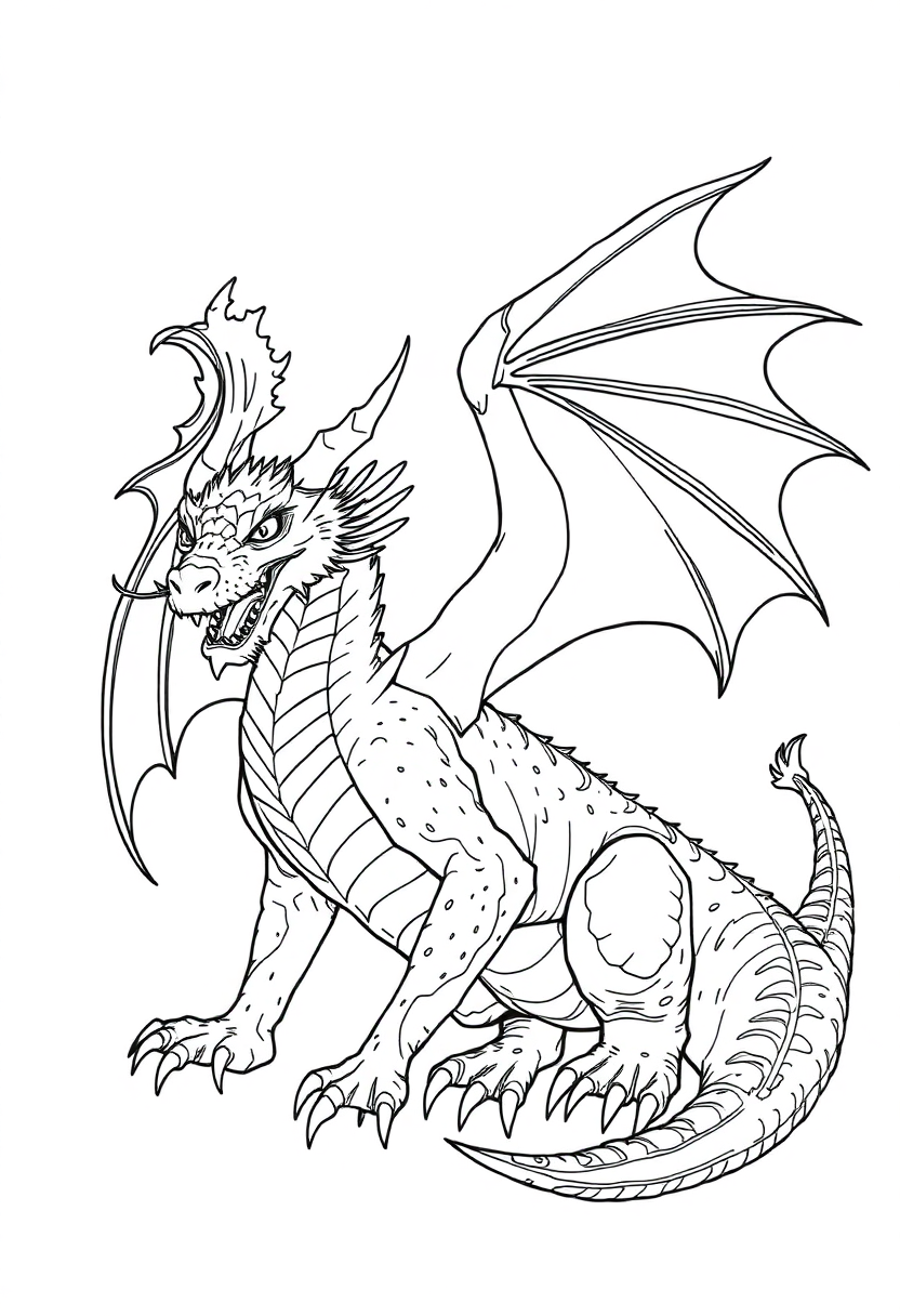 Ancient Dragon coloring page, free printable