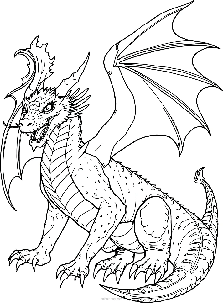 Ancient Dragon coloring page for kids