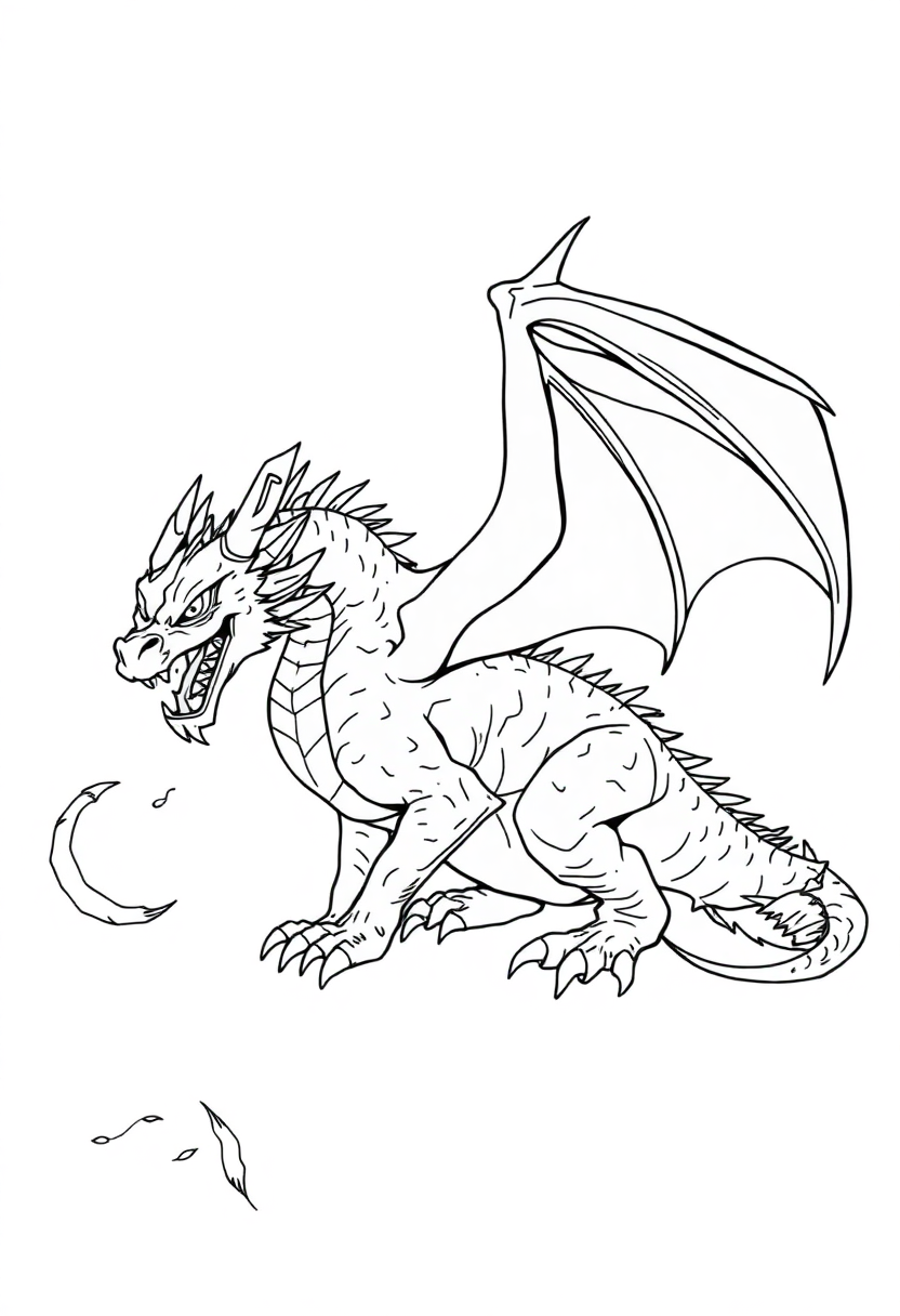 Ancient Dragon coloring page, free printable