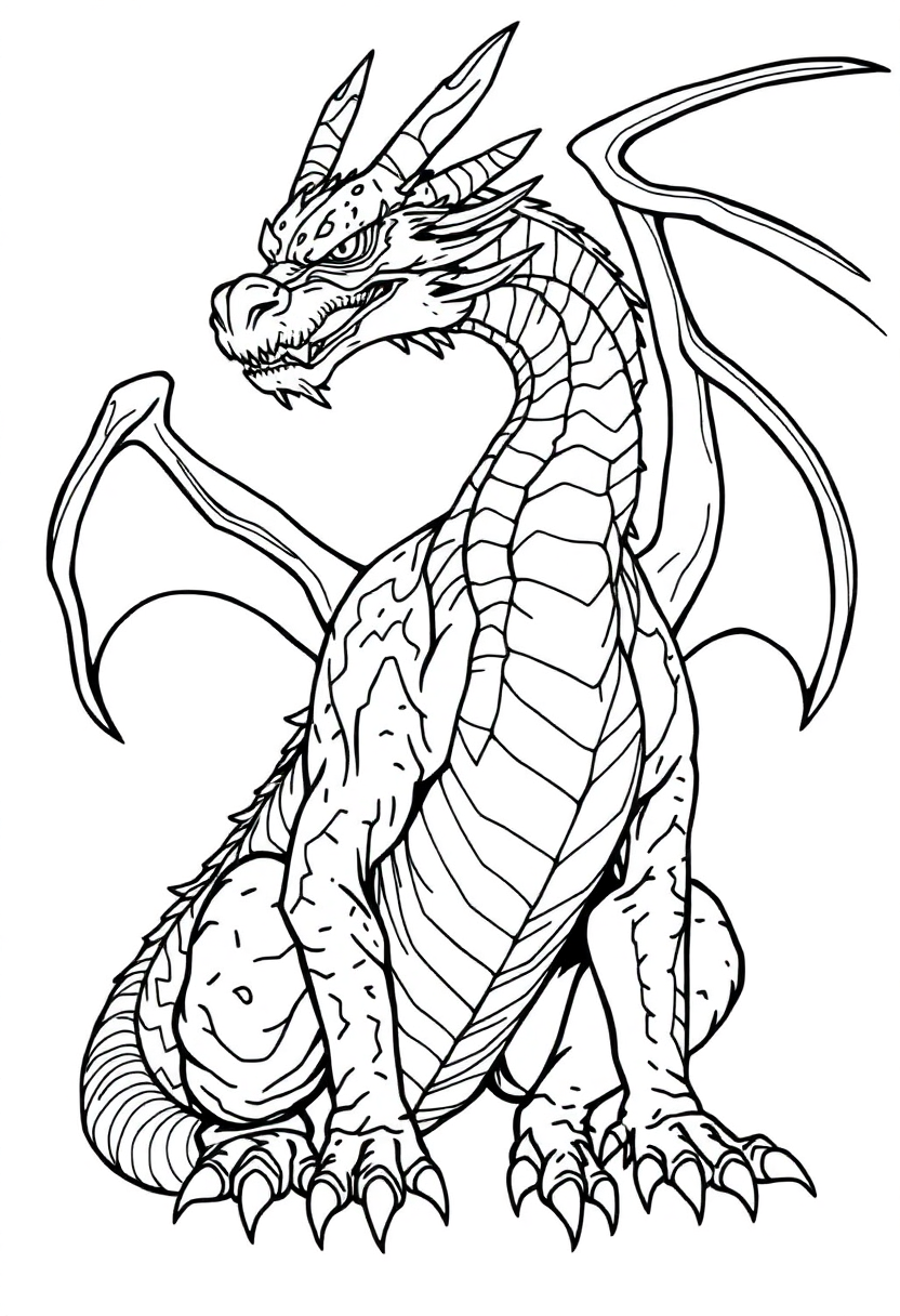 Ancient Dragon coloring page, free printable