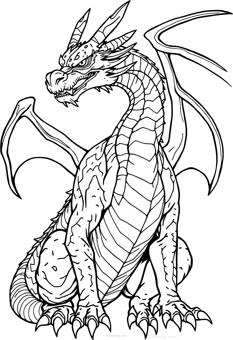 Ancient Dragon coloring page for kids