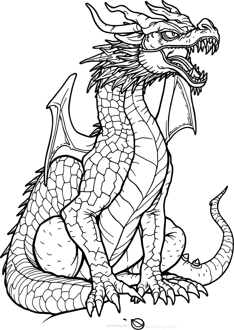 Ancient Dragon coloring page for kids