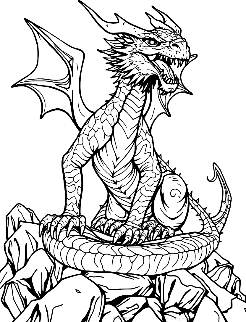 Ancient Dragon coloring page for kids