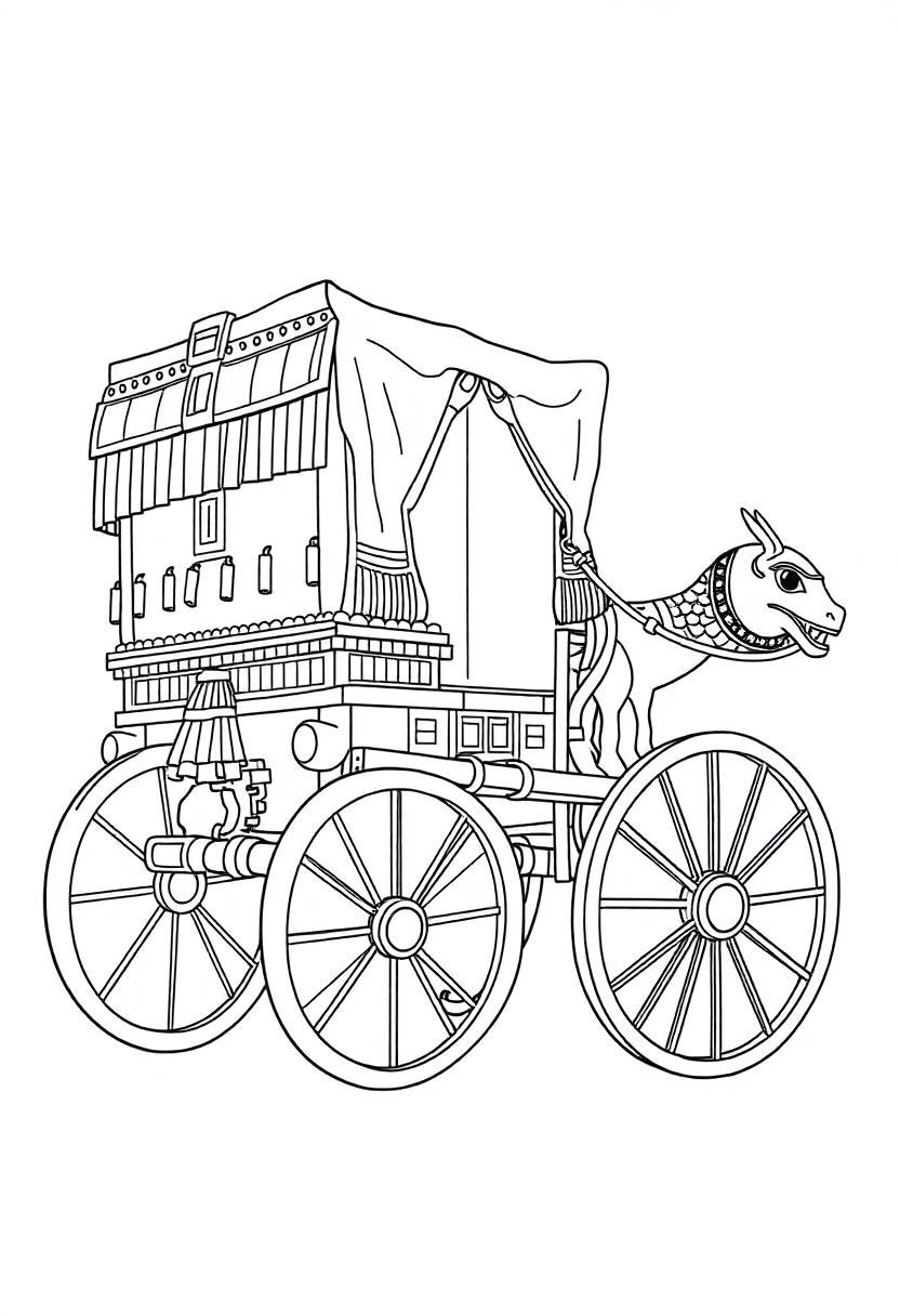 Ancient Egyptian Chariot coloring page, free printable