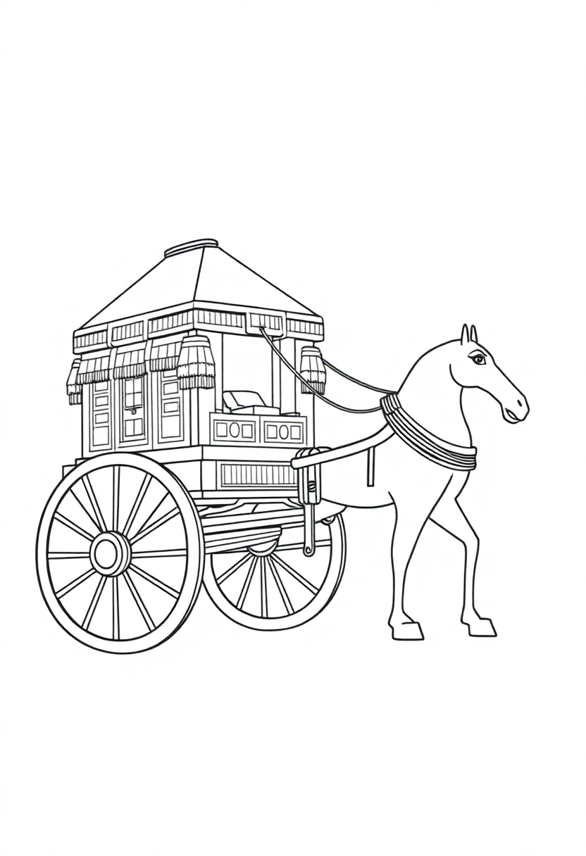 Ancient Egyptian Chariot coloring page, free printable
