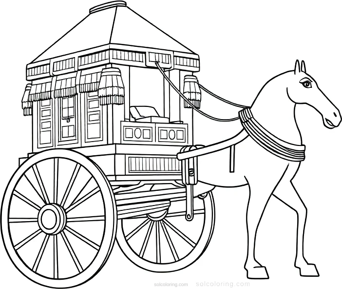 Ancient Egyptian Chariot coloring page for kids