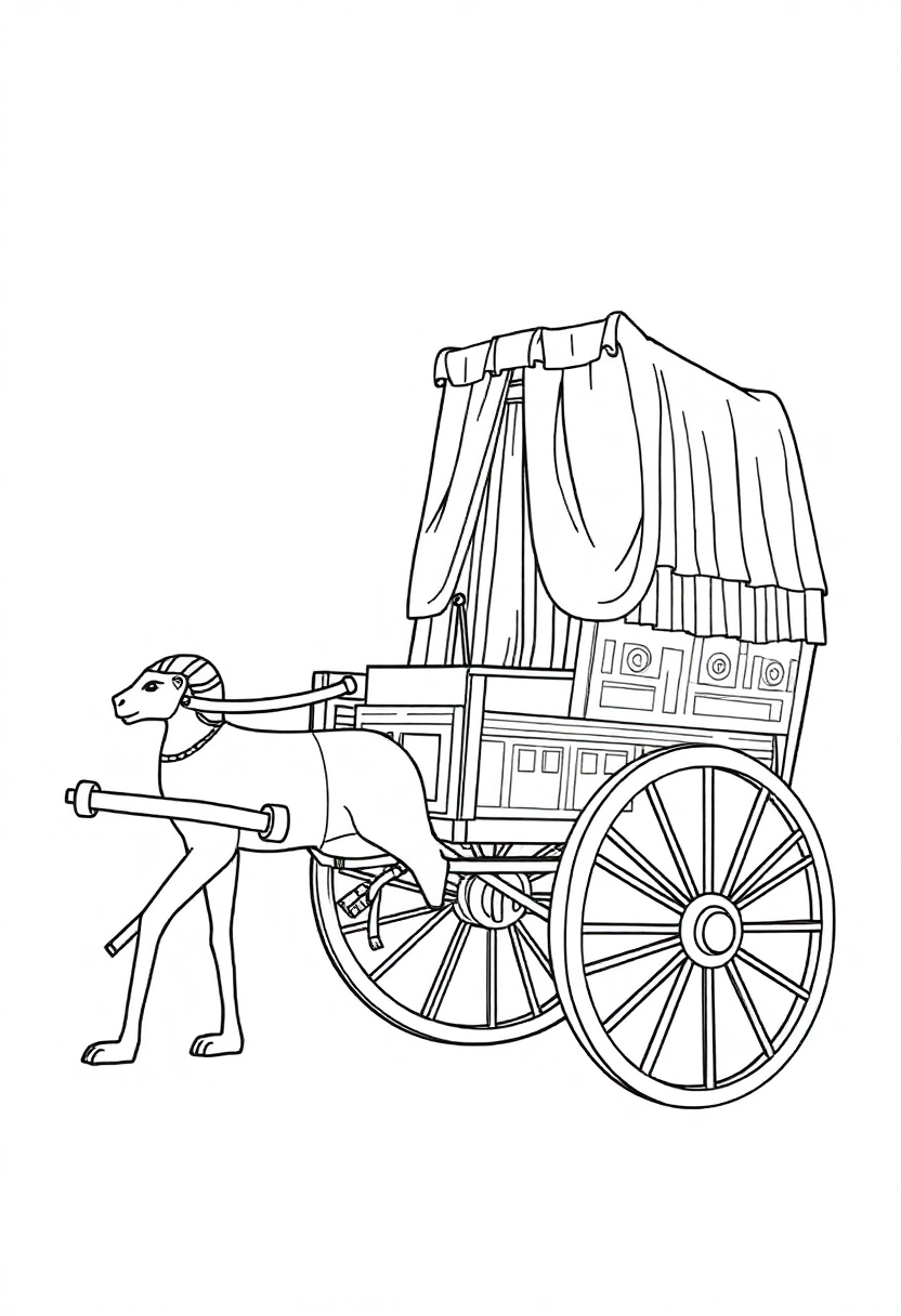 Ancient Egyptian Chariot coloring page, free printable