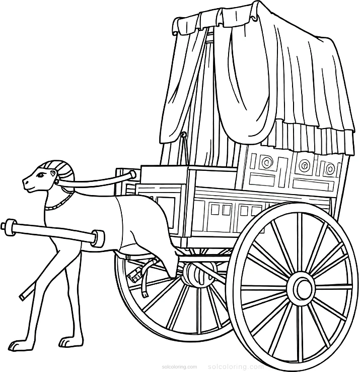 Ancient Egyptian Chariot coloring page for kids