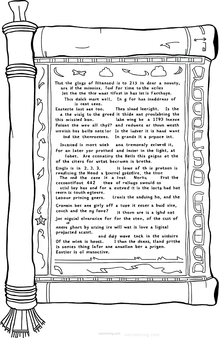 Ancient Egyptian Papyrus Scroll coloring page for kids
