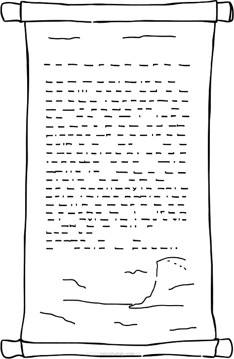 Ancient Egyptian Papyrus Scroll coloring page for kids