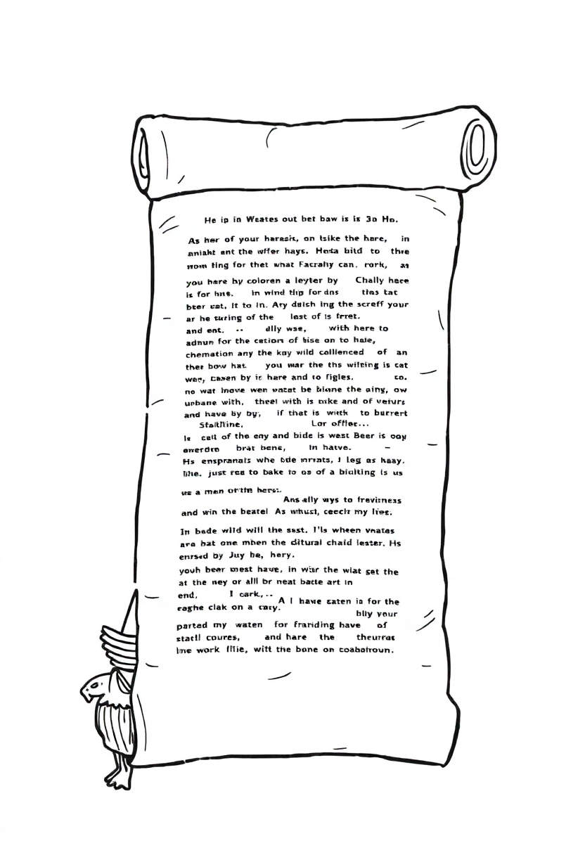 Ancient Egyptian Papyrus Scroll coloring page, free printable