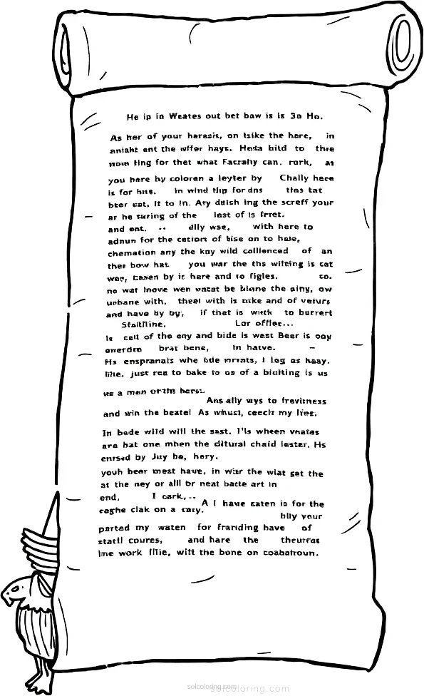 Ancient Egyptian Papyrus Scroll coloring page for kids