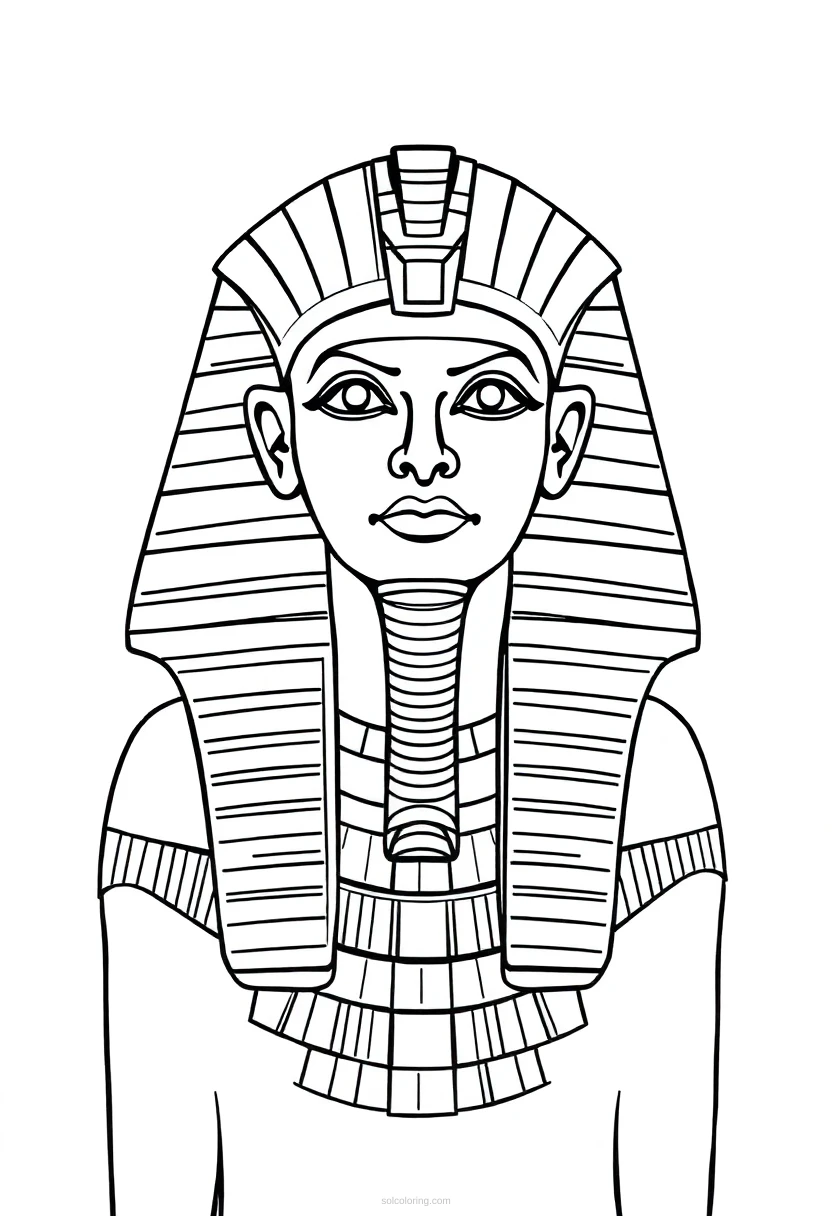 Ancient Egyptian Pharaoh coloring page for kids