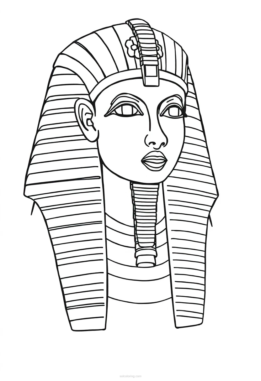 Ancient Egyptian Pharaoh coloring page for kids