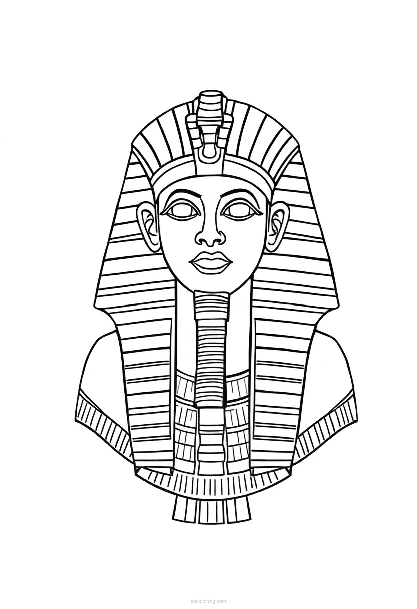Ancient Egyptian Pharaoh coloring page for kids
