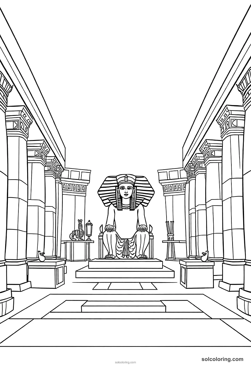 Ancient Egyptian Pharaoh S Throne Room coloring page for kids