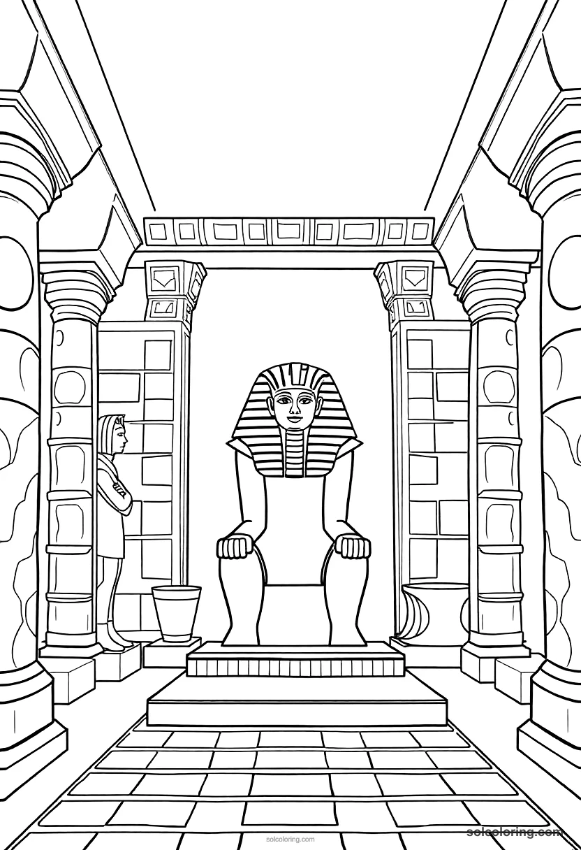 Ancient Egyptian Pharaoh S Throne Room coloring pages