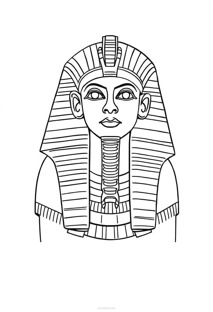 Ancient Egyptian Pharaoh coloring page for kids