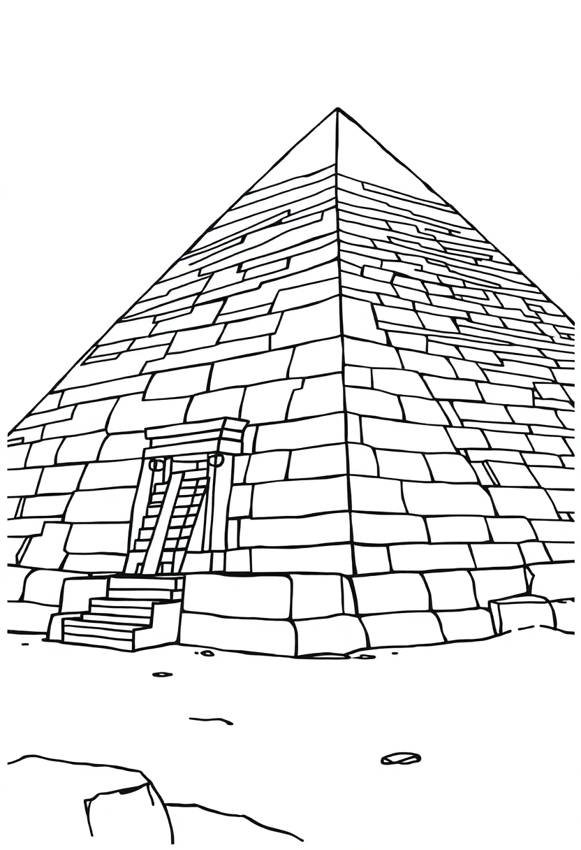 Ancient Egyptian Pyramid Complex coloring page, free printable