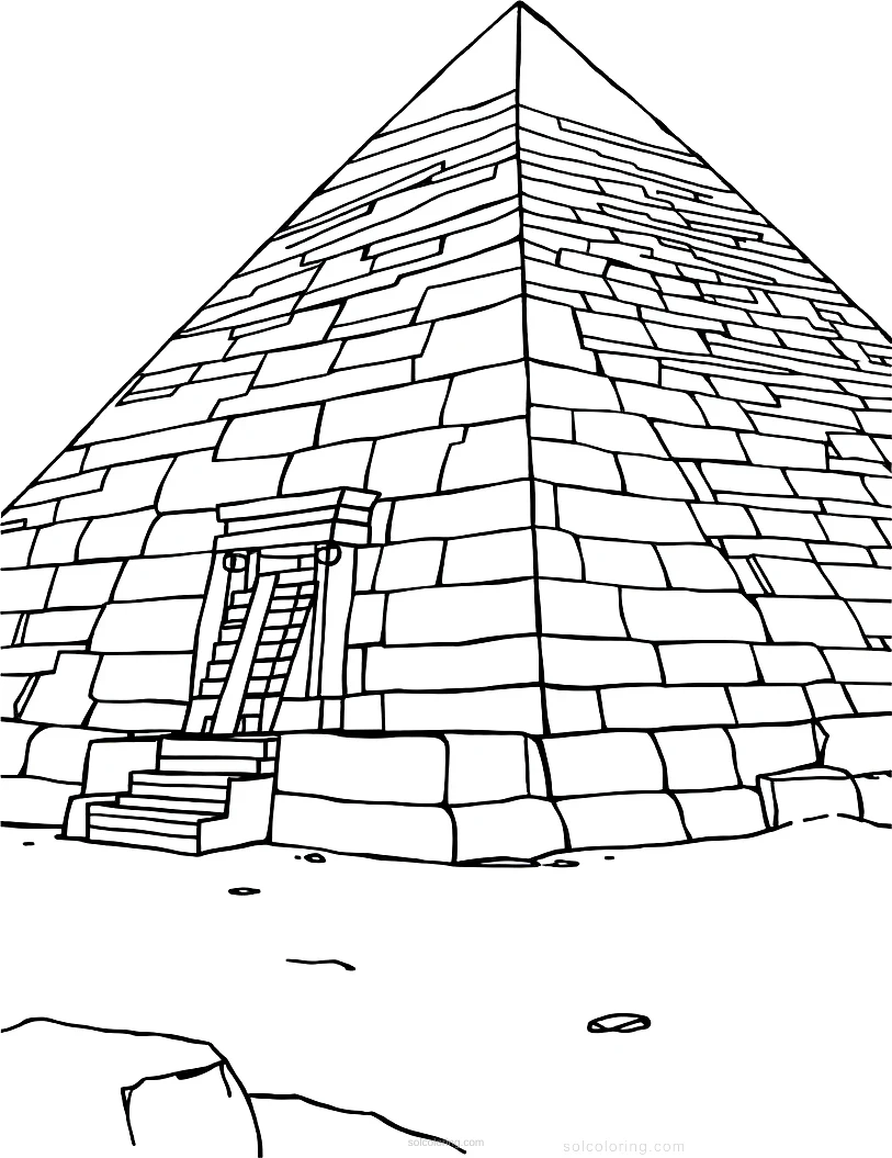 Ancient Egyptian Pyramid Complex coloring page for kids