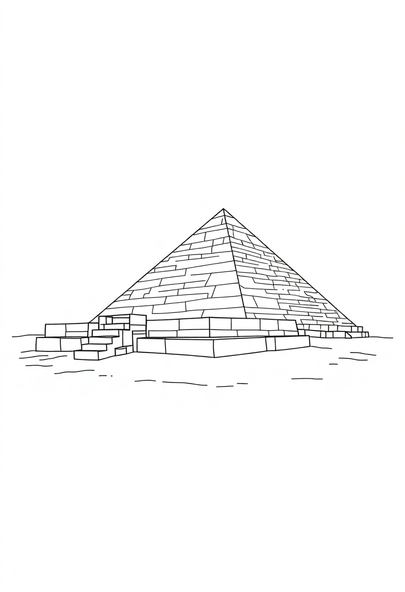 Ancient Egyptian Pyramid Complex coloring page, free printable
