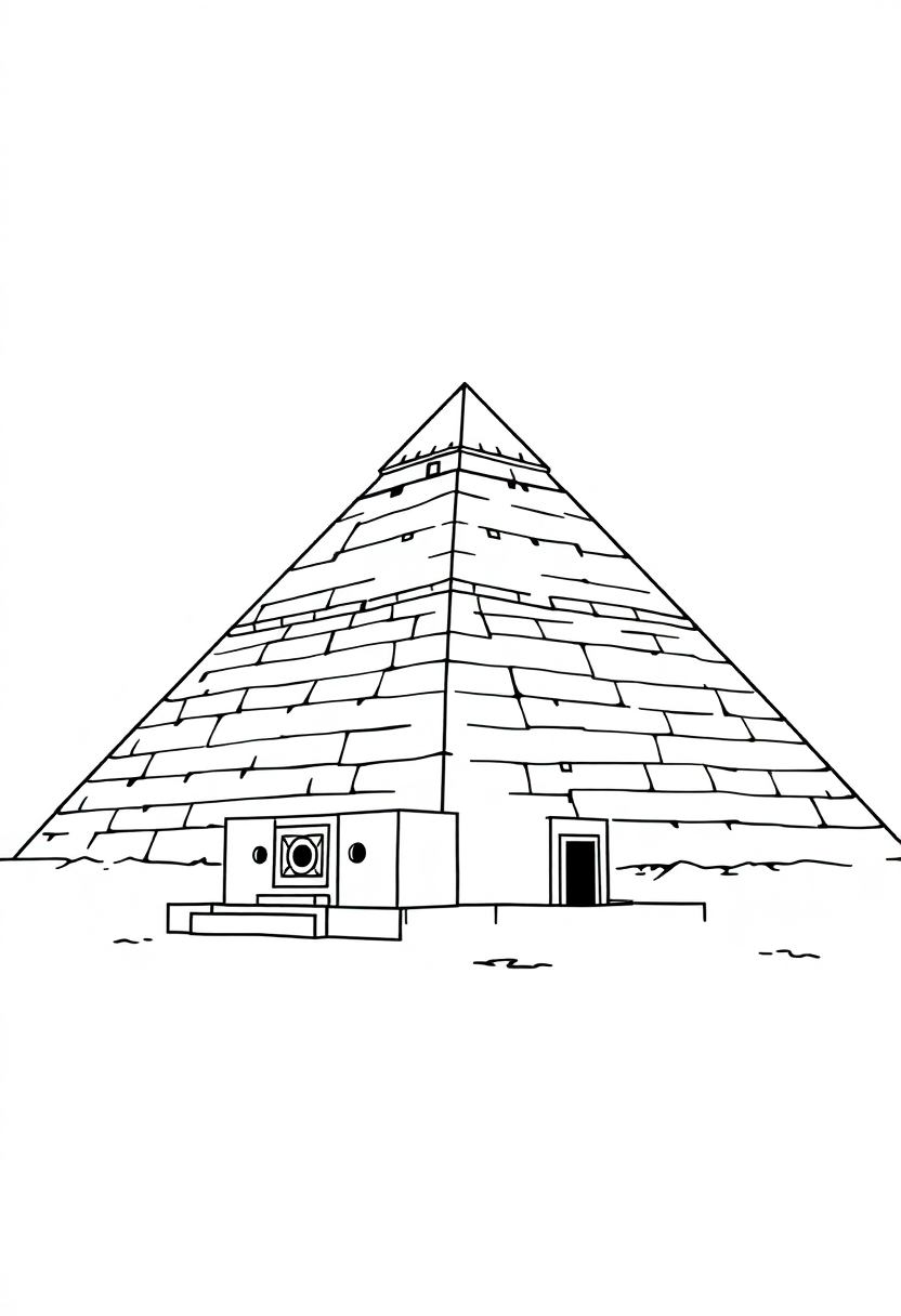 Ancient Egyptian Pyramid Complex coloring page, free printable