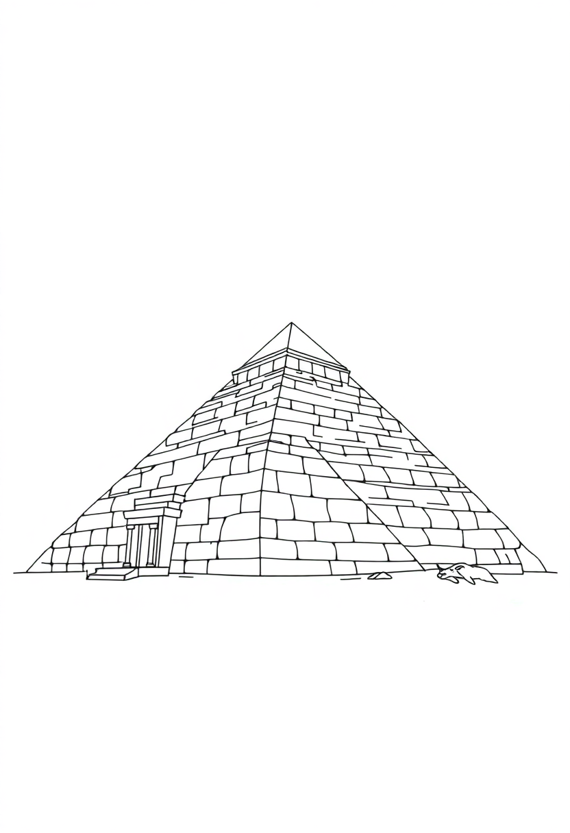 Ancient Egyptian Pyramid Complex coloring page, free printable