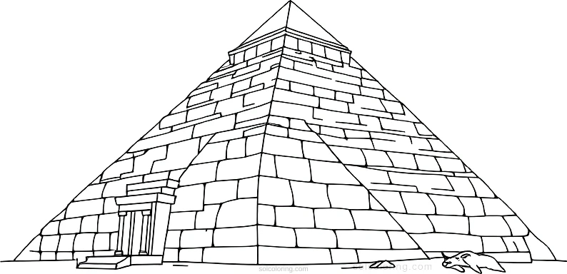 Ancient Egyptian Pyramid Complex coloring page for kids