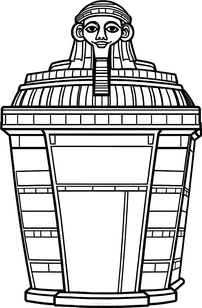 Ancient Egyptian Sarcophagus coloring page for kids
