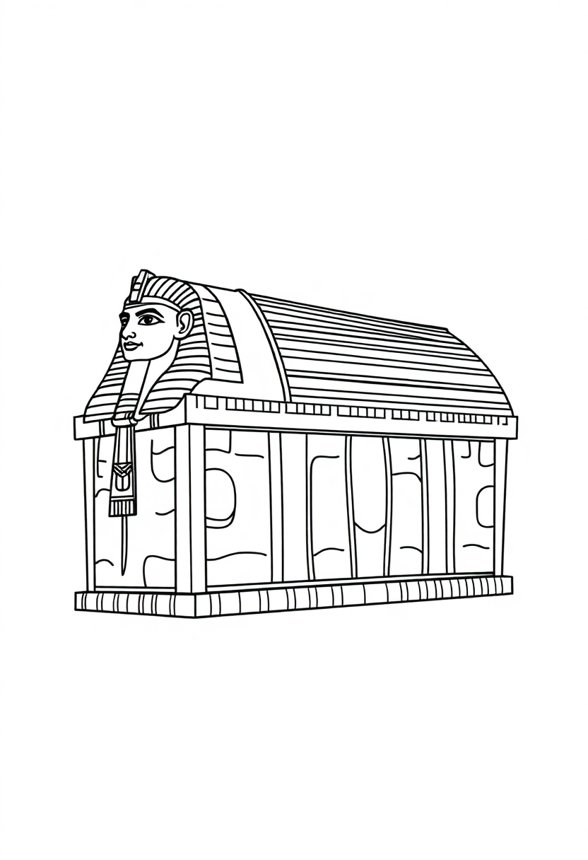 Ancient Egyptian Sarcophagus coloring page, free printable