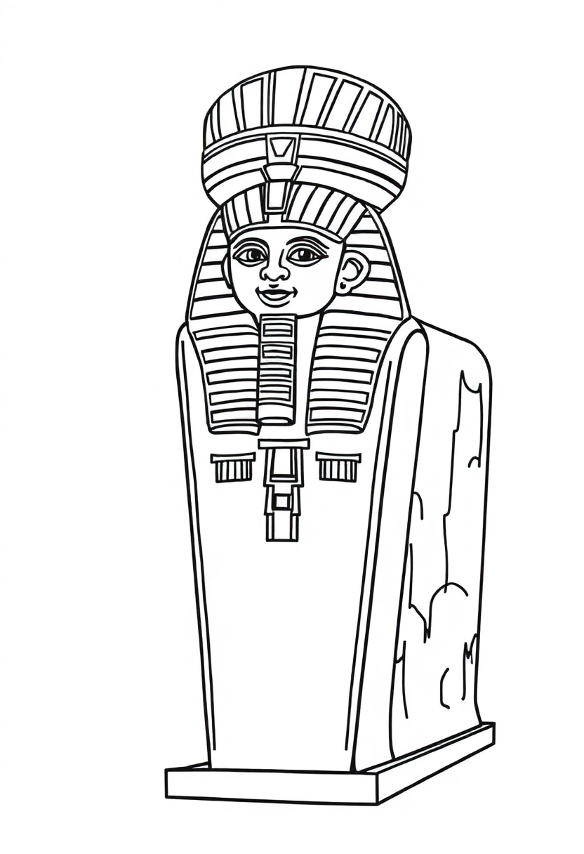 Ancient Egyptian Sarcophagus coloring page, free printable