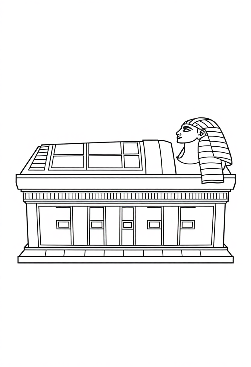 Ancient Egyptian Sarcophagus coloring page, free printable