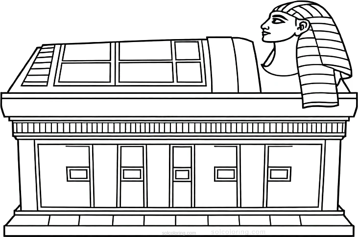 Ancient Egyptian Sarcophagus coloring page for kids