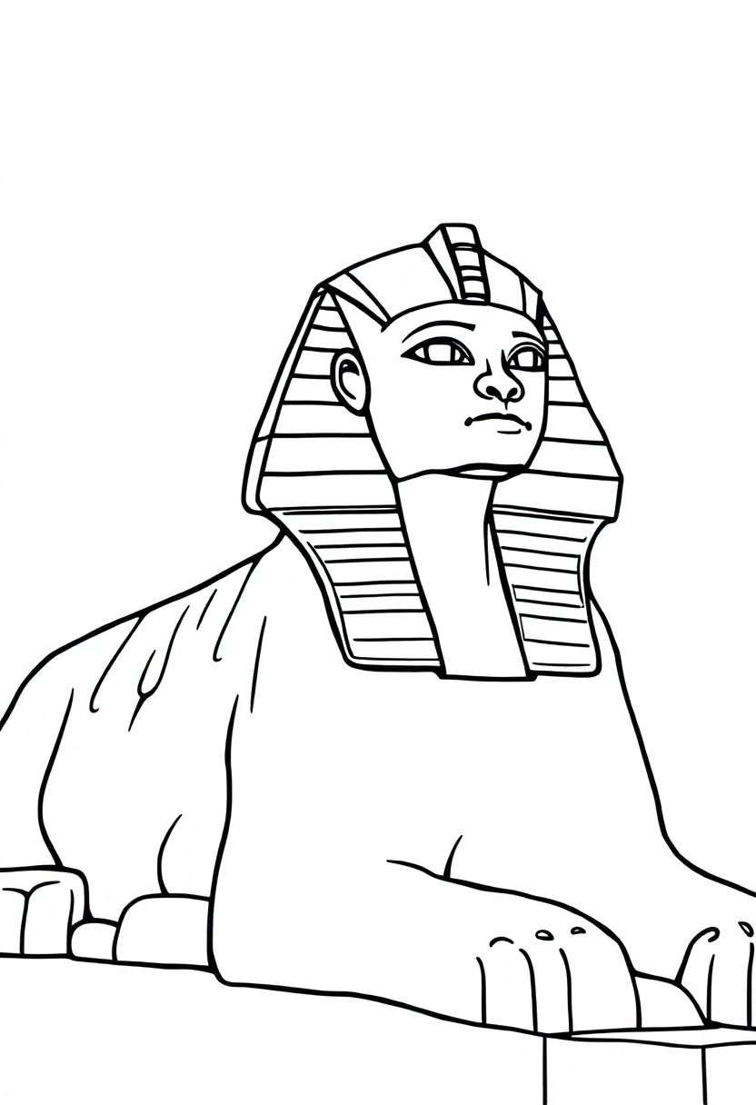Ancient Egyptian Sphinx coloring page, free printable