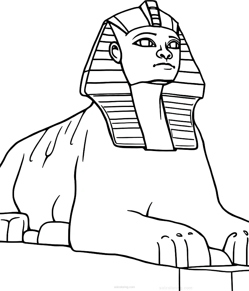 Ancient Egyptian Sphinx coloring page for kids