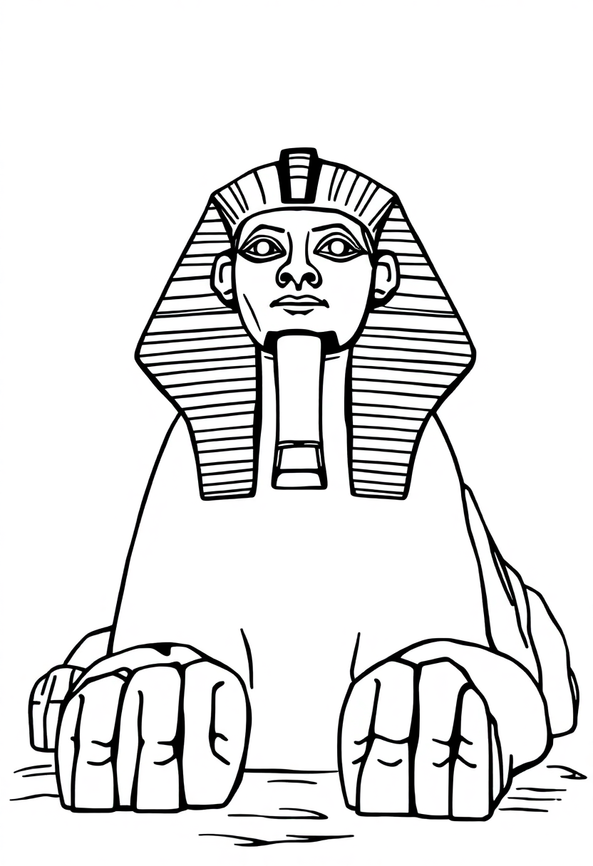 Ancient Egyptian Sphinx coloring page, free printable