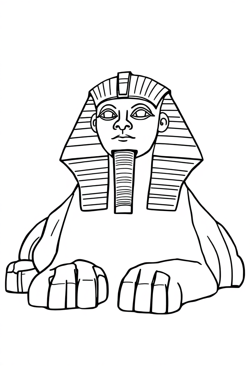 Ancient Egyptian Sphinx coloring page, free printable