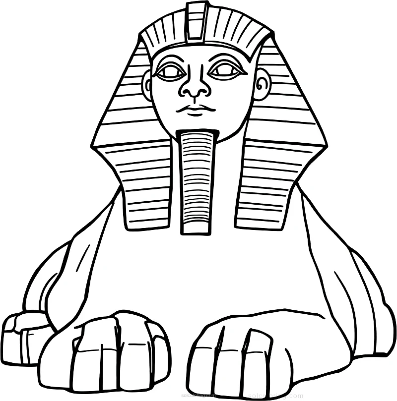 Ancient Egyptian Sphinx coloring page for kids